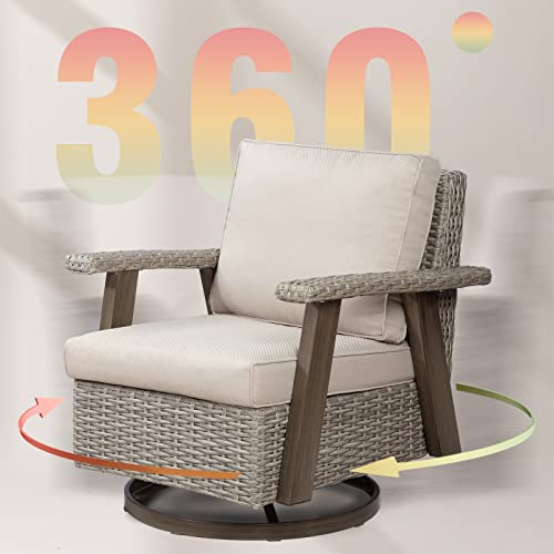 Swivel rocker patio chairs + table set