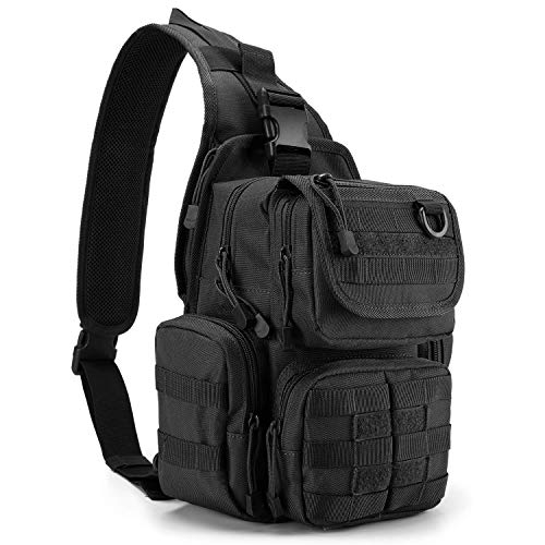Black Tactical Sling Bag with Pistol Holster