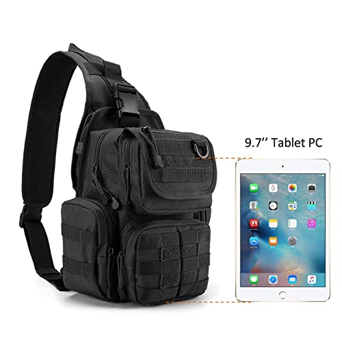 Black Tactical Sling Bag with Pistol Holster