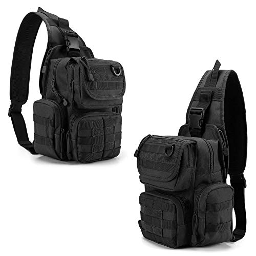 Black Tactical Sling Bag with Pistol Holster