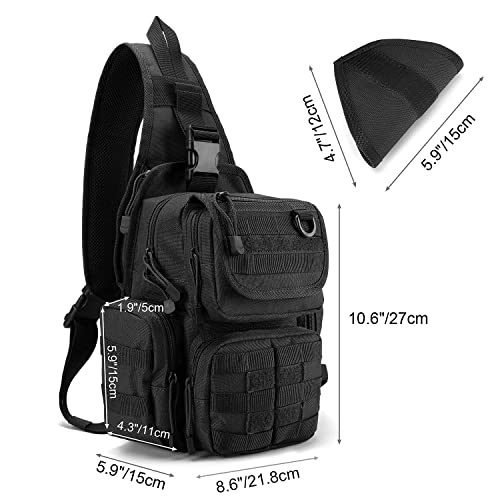Black Tactical Sling Bag with Pistol Holster