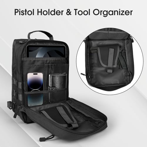 Black Tactical Sling Bag with Pistol Holster