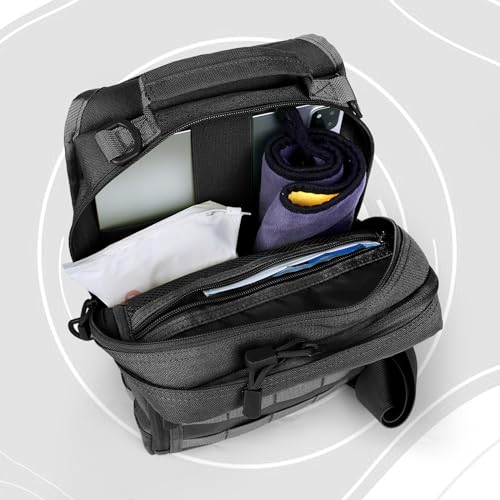 Black Tactical Sling Bag with Pistol Holster