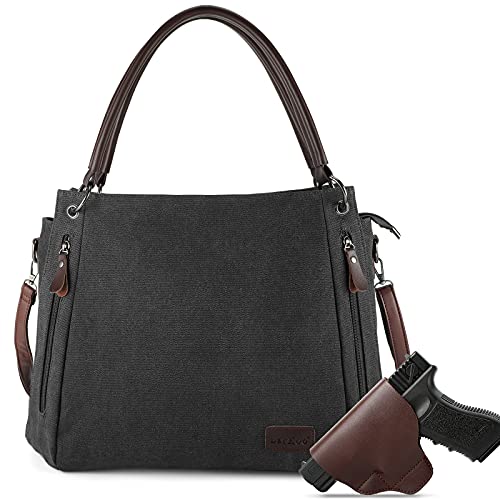 LarKoo Women's Concealed Carry Crossbody Bag - Black