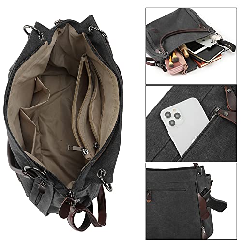 LarKoo Women's Concealed Carry Crossbody Bag - Black