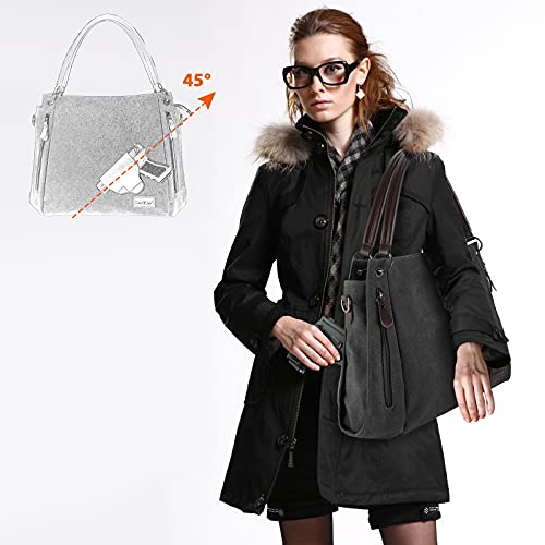 LarKoo Women's Concealed Carry Crossbody Bag - Black