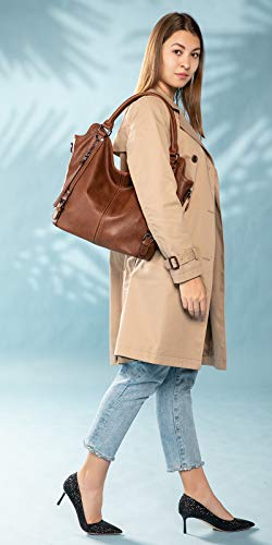 Women's Leather Concealed Carry Hobo Purse with Detachable Holster