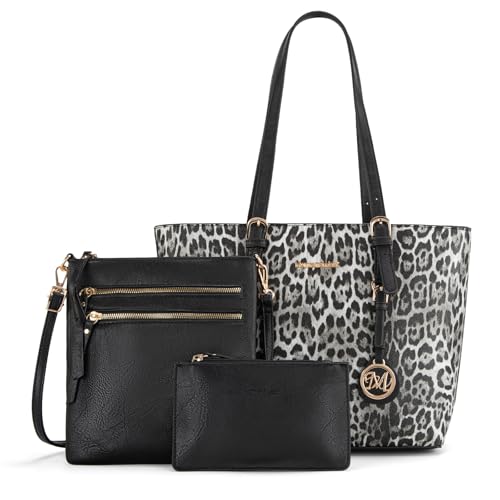 Black Leopard Print Western Style Shoulder Bag Set