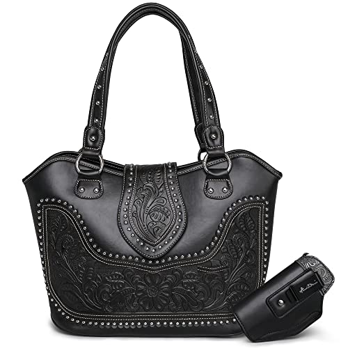 Montana West Tooled Hobo Purse with Holster