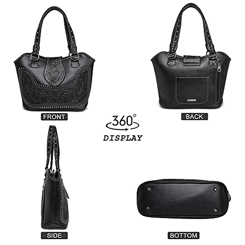 Montana West Tooled Hobo Purse with Holster