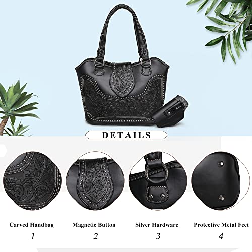 Montana West Tooled Hobo Purse with Holster