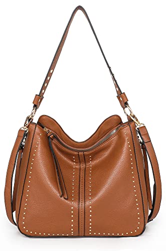 Brown Leather Concealed Carry Crossbody Purse Hobo Bag