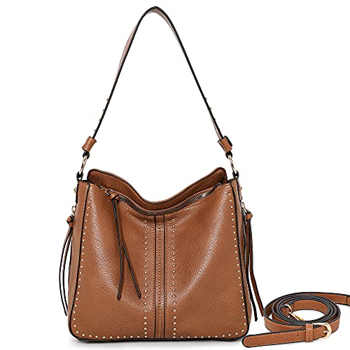 Montana West Concealed Carry Leather Crossbody Bag Brown