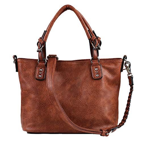 Ella Braided Concealed Weapon Tote in Mahogany