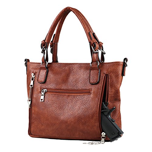 Ella Braided Concealed Weapon Tote in Mahogany