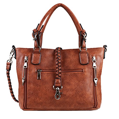 Ella Braided Concealed Weapon Tote in Mahogany