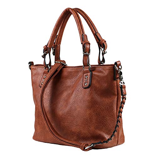 Ella Braided Concealed Weapon Tote in Mahogany