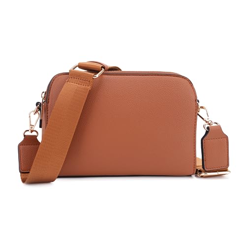 Triple Zip Crossbody Concealed Carry Bag_Tan