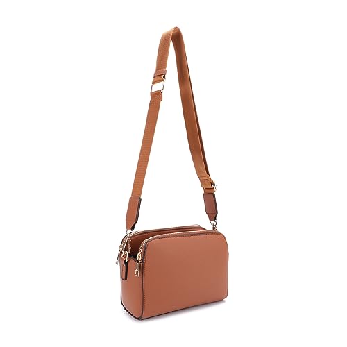 Triple Zip Crossbody Concealed Carry Bag_Tan
