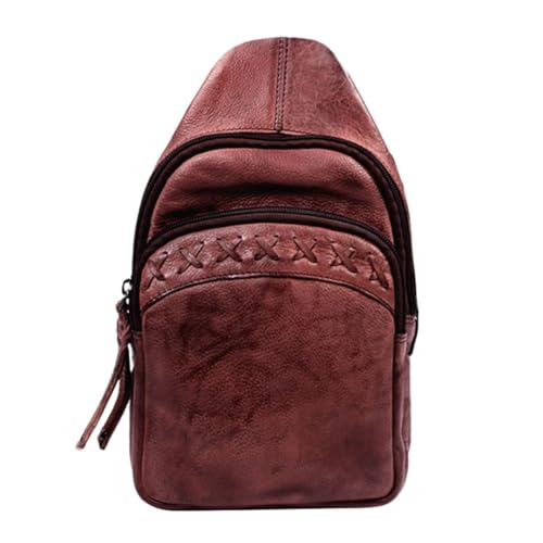 Unisex Leather Gun Holster Sling Backpack for Concealed Carry