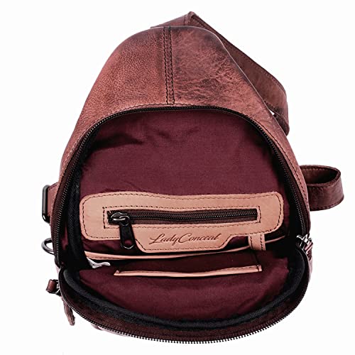 Unisex Leather Gun Holster Sling Backpack for Concealed Carry