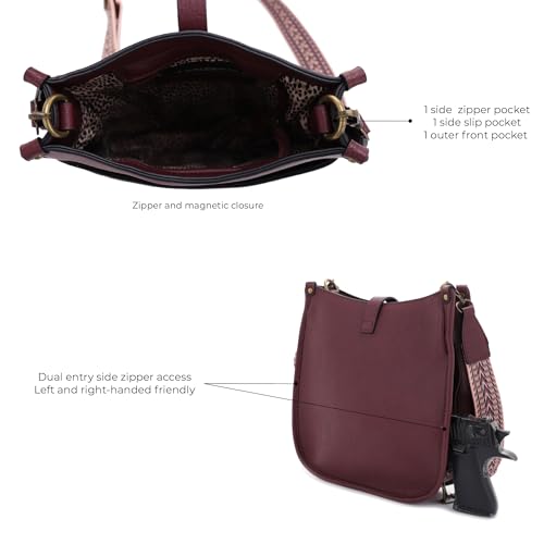 JESSIE & JAMES Chelsea Concealed Carry Crossbody - Wine