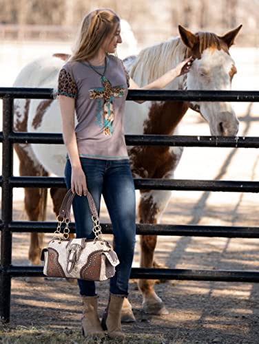 Montana West Embroidered Leather Concealed Carry Tote Set