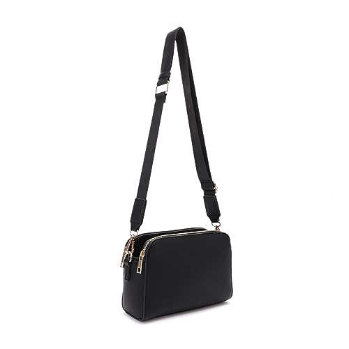 Triple Zip Crossbody Concealed Carry Purse - Wide Strap