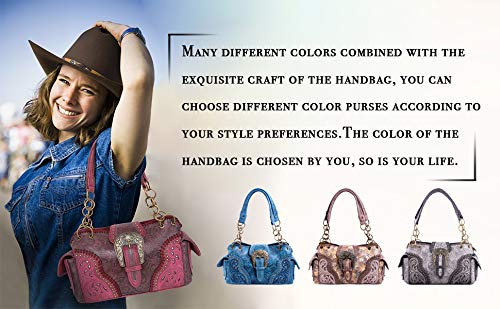 Montana West Embroidered Leather Concealed Carry Tote Set