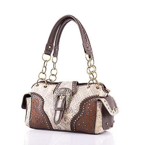 Montana West Embroidered Leather Concealed Carry Tote Set