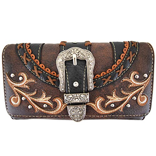 Western Style Tooled Buckle Concealed Carry Backpack Purse
