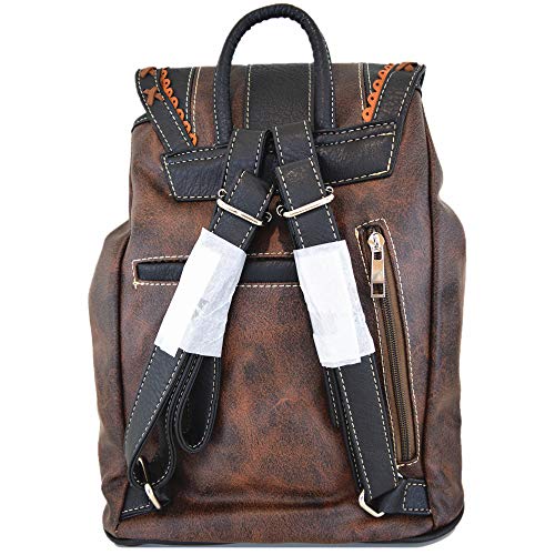 Western Style Tooled Buckle Concealed Carry Backpack Purse