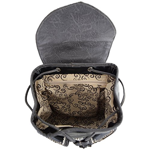 Western Style Tooled Buckle Concealed Carry Backpack Purse