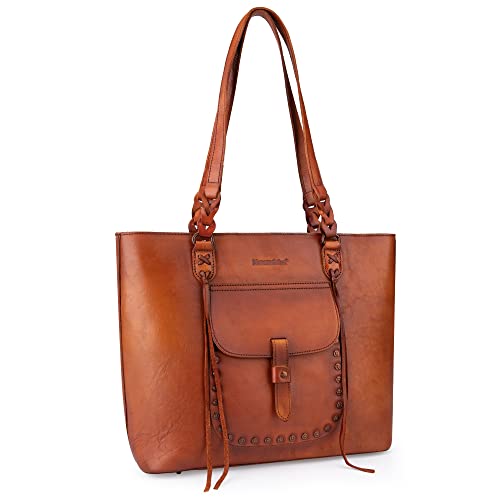 Women's Montana West Concealed Carry Leather Tote Bag