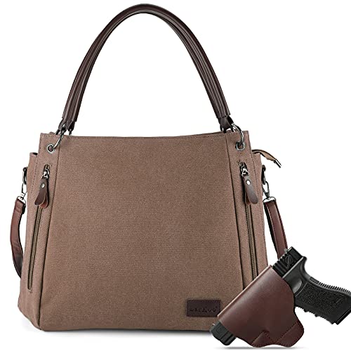 Removable holster Crossbody Bag for concealed carry (Coffee)