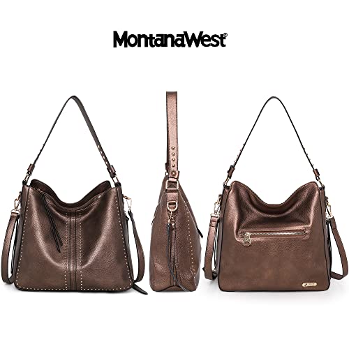 Montana West Large Vegan Leather Hobo Bag with Holster