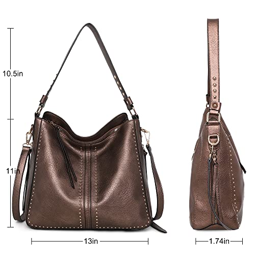 Montana West Large Vegan Leather Hobo Bag with Holster