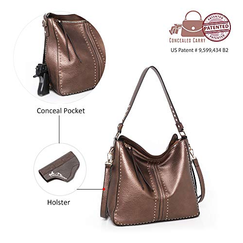 Montana West Large Vegan Leather Hobo Bag with Holster