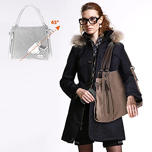 Removable holster Crossbody Bag for concealed carry (Coffee)