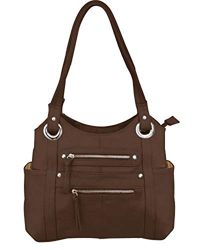 Roma Leather CCW Concealment Purse - Dark Brown