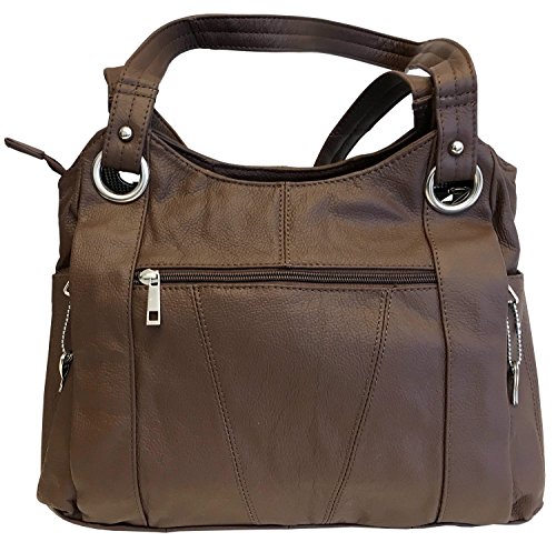 Roma Leather CCW Concealment Purse - Dark Brown