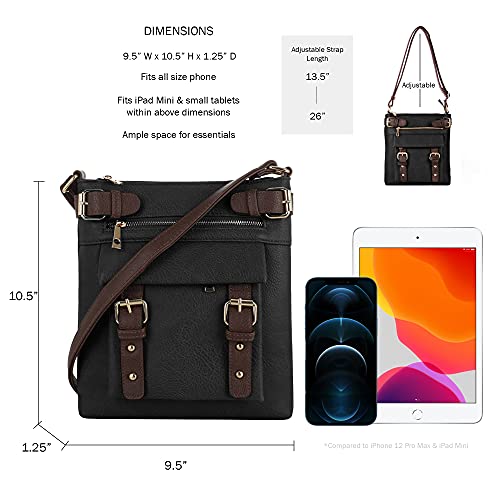 2-Toned Belt Crossbody Bag with Lock for Women