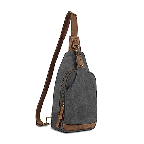 Gray Glacier Canvas Concealed Carry Crossbody Sling Purse