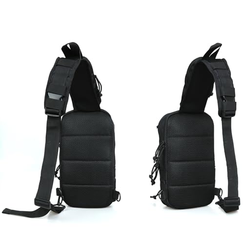 Black Tactical Chest Sling Crossbody Concealed Carry Bag
