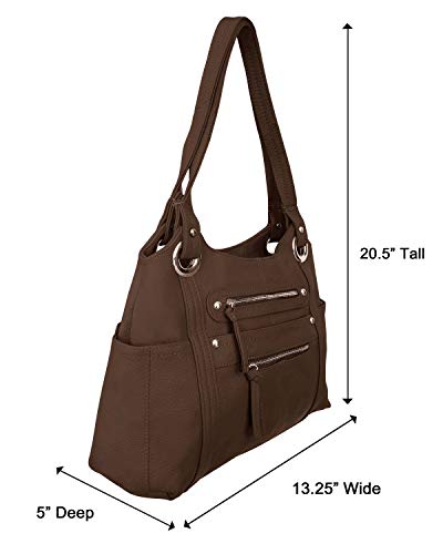 Roma Leather CCW Concealment Purse - Dark Brown