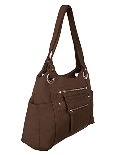 Roma Leather CCW Concealment Purse - Dark Brown