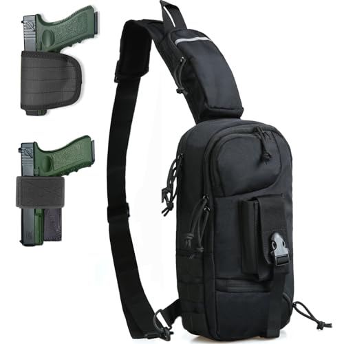 Black Tactical Chest Sling Crossbody Concealed Carry Bag