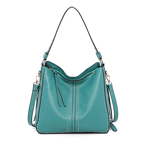 Studded Leather Concealed Carry Hobo Crossbody Purse