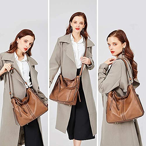 Studded Leather Concealed Carry Hobo Crossbody Purse