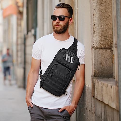 Black Tactical EDC Sling Bag for Concealed Carry